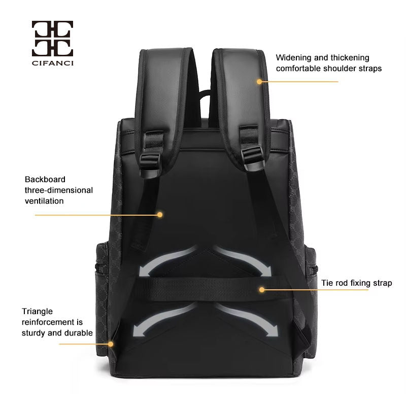Sac à dos de voyage pour homme en PU imperméable, grande capacité, pour étudiant, loisirs et sport