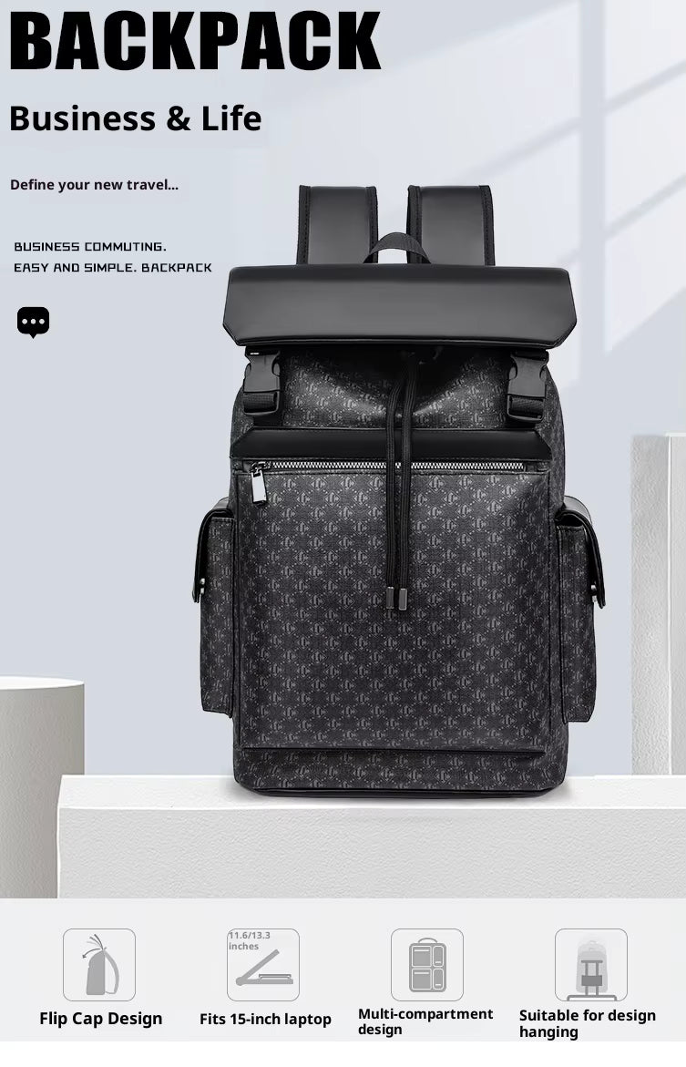 Sac à dos de voyage pour homme en PU imperméable, grande capacité, pour étudiant, loisirs et sport